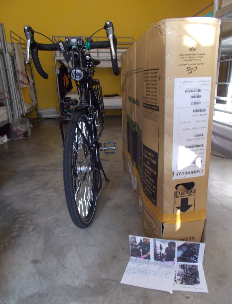 Boxing her up ready for the flight.